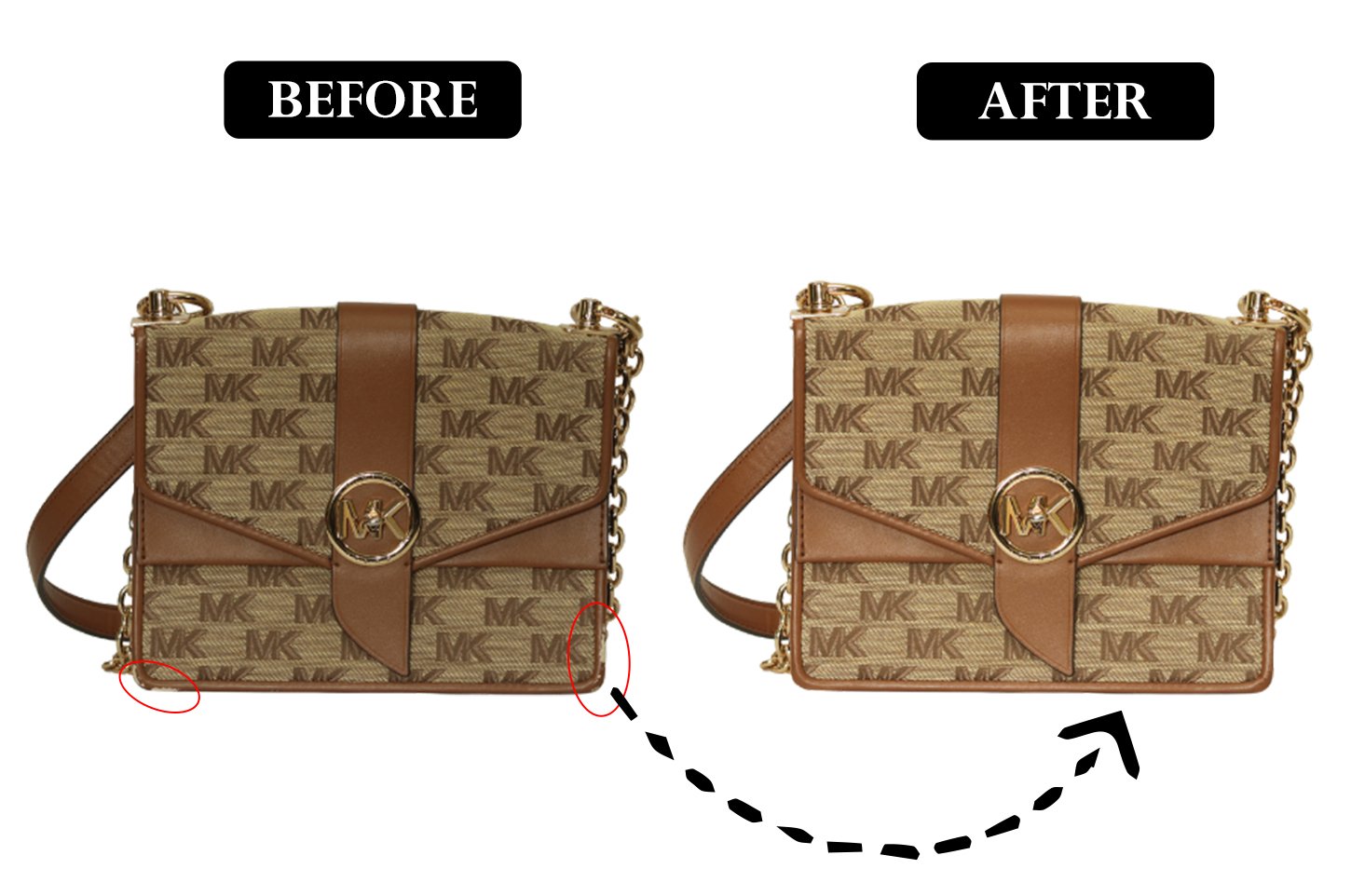 Leather garment restoration result