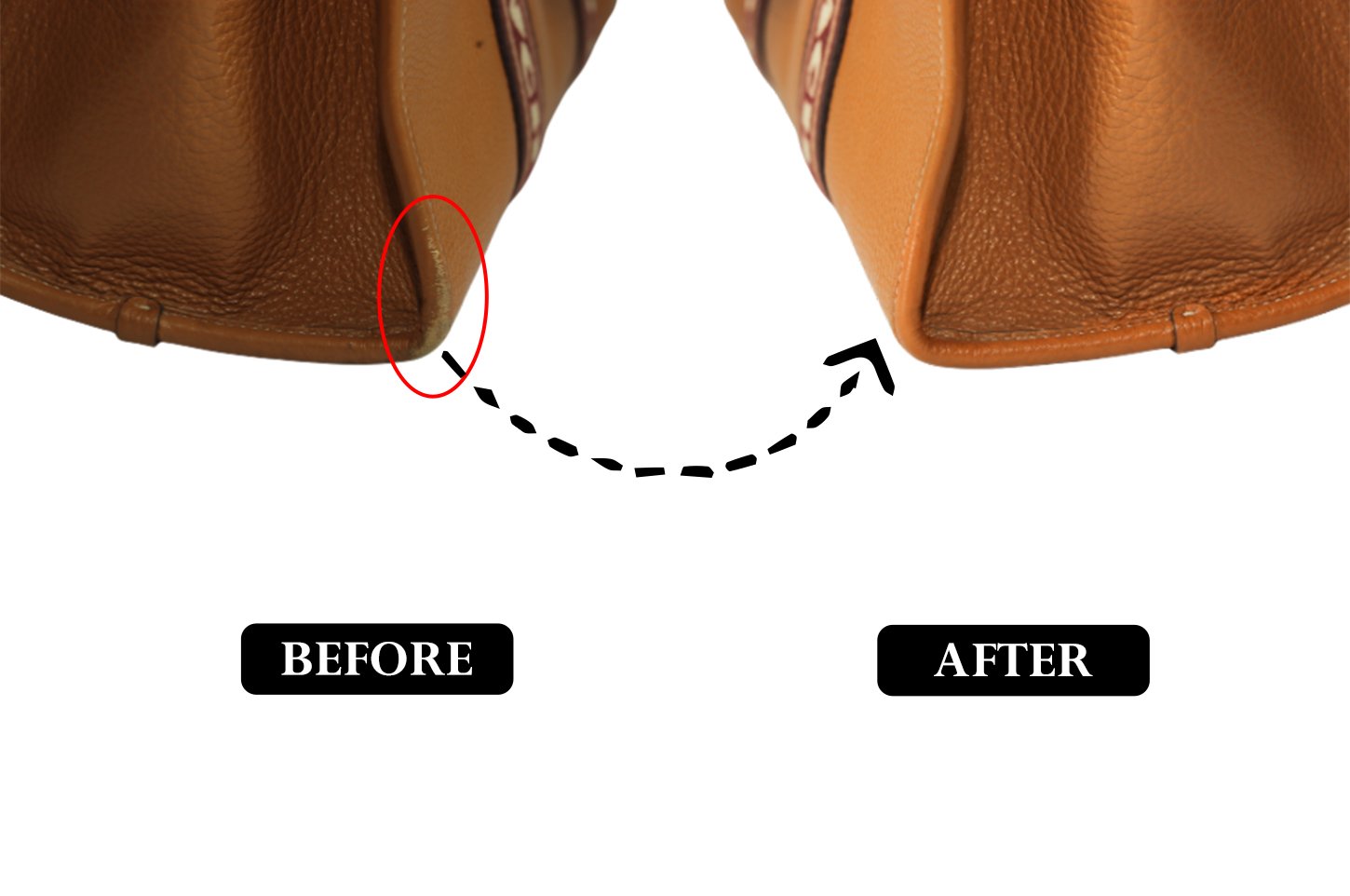 Leather garment zip restoration result